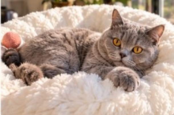 Jessica relaxing on her white bed